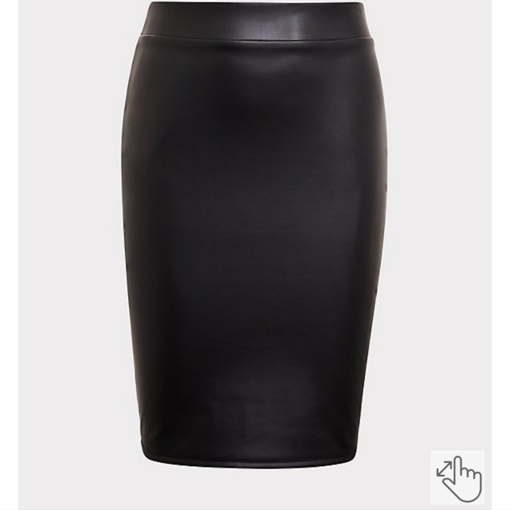 Torrid Black Faux Leather Pencil Skirt